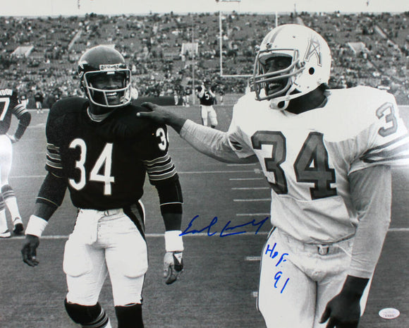 Earl Campbell HOF Signed Oilers 16x20 With Walter Payton Photo- JSA W Auth *DRK BLUE Image 1