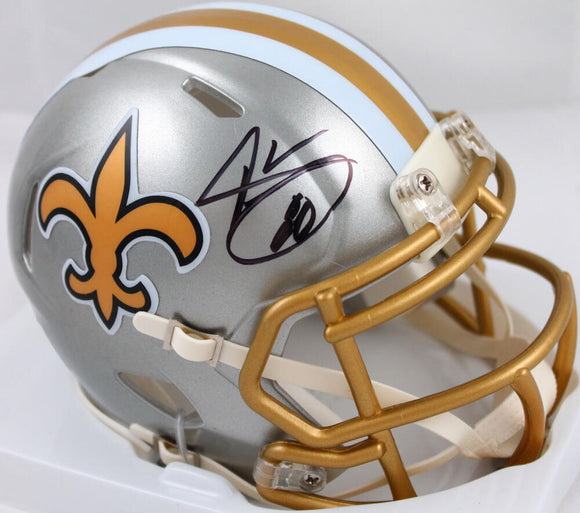 Jarvis Landry Autographed New Orleans Saints Flash Speed Mini Helmet-Beckett W Hologram *Black Image 1