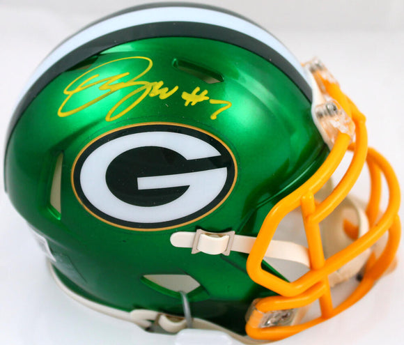 Quay Walker Autographed Green Bay Packers Flash Speed Mini Helmet-Beckett W Hologram *Yellow Image 1