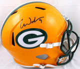 Christian Watson Autographed Green Bay Packers F/S Speed Helmet-Beckett W Hologram *Black Image 1