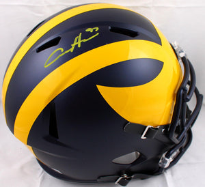 Aidan Hutchinson Autographed Michigan Wolverines F/S Speed Helmet- Beckett W Hologram *Yellow Image 1