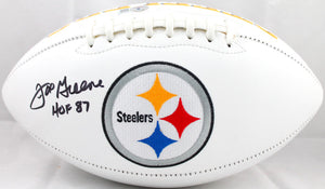 Joe Greene Pittsburgh Steelers Logo Football w/HOF-Beckett W Hologram *Black Image 1