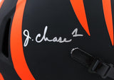 Ja'Marr Chase Autographed Cincinnati Bengals Eclipse F/S Speed Authentic Helmet -Beckett W Hologram *Silver Image 2