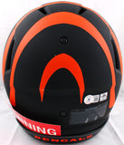 Ja'Marr Chase Autographed Cincinnati Bengals Eclipse F/S Speed Authentic Helmet -Beckett W Hologram *Silver Image 4