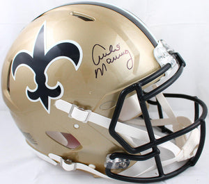 Archie Manning Autographed New Orleans Saints 76-99 F/S Speed Authentic Helmet *Black Mask-Fanatics *Black Image 1
