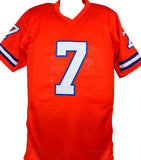 John Elway Autographed Orange Pro Style STAT Jersey #2- Beckett W Hologram *Black  Image 3