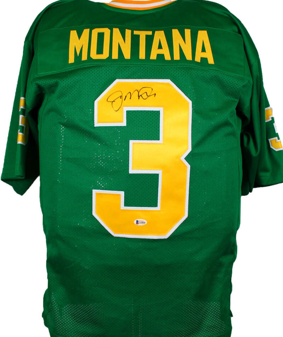 Joe Montana Autographed Green College Style Jersey -Beckett W *Black – The  Jersey Source