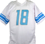 Jameson Williams Autographed White Pro Style Jersey #18- Beckett W Hologram *Silver Image 3