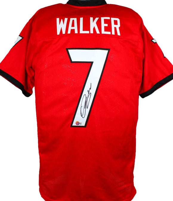 Quay Walker Autographed Red College Style Jersey- Beckett W Hologram *Black Image 1