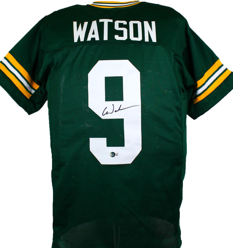 Christian Watson Autographed/Signed Pro Style Green XL Jersey