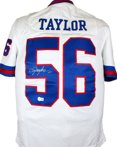 Lawrence Taylor Signed New York Giants White Nike Vapor Limited Jersey- Beckett W Hologram *Silver Image 1