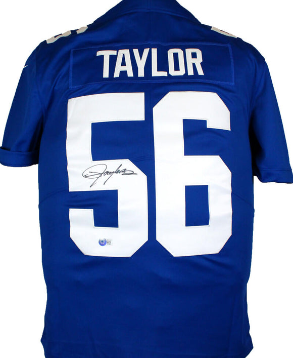 Lawrence Taylor Signed New York Giants Blue Nike Vapor Limited Jersey- Beckett W Hologram *Black Image 1