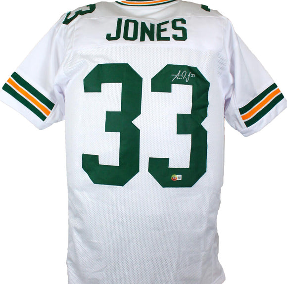 Aaron Jones Autographed White Pro Style Jersey-Beckett W Hologram *Silver Image 1