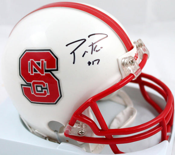 Philip Rivers Autographed North Carolina State Mini Helmet- Beckett Hologram *Black Image 1