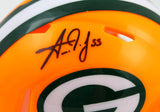 Aaron Jones Autographed Green Bay Packers Speed Mini Helmet- Beckett W Hologram *Black Image 2