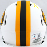 Aaron Jones Autographed Green Bay Packers Lunar Speed Mini Helmet- Beckett W Hologram *Yellow Image 3