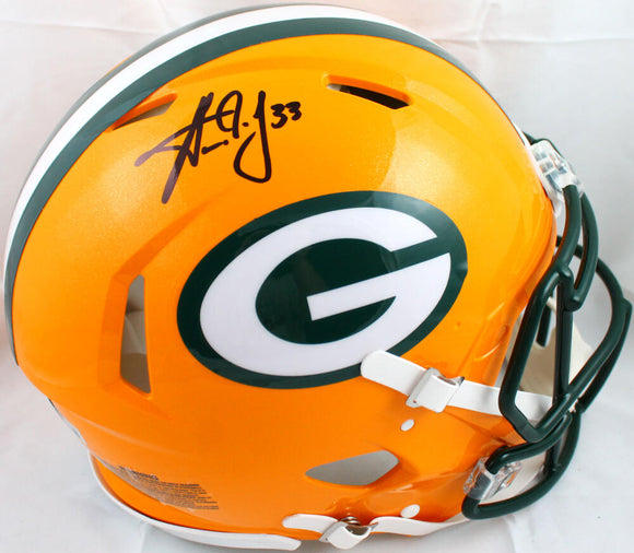 Aaron Jones Autographed Green Bay Packers F/S Speed Authentic Helmet-Beckett W Hologram *Black Image 1