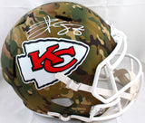 Travis Kelce Autographed Kansas City Chiefs F/S Camo Speed Helmet- Beckett W Hologram *White Image 1