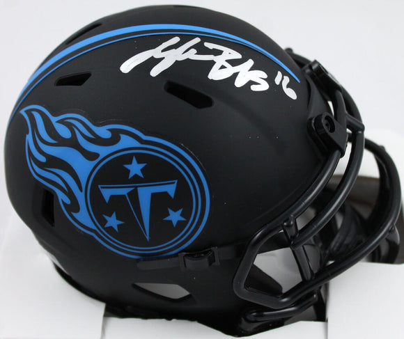 Treylon Burks Autographed Tennessee Titans Eclipse Speed Mini Helmet-Beckett W Hologram *Silver Image 1