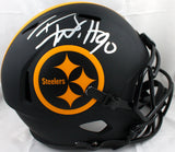 TJ Watt Autographed Pittsburgh Steelers F/S Eclipse Speed Helmet - Beckett W Hologram *Silver Image 1