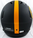 TJ Watt Autographed Pittsburgh Steelers F/S Eclipse Speed Helmet - Beckett W Hologram *Silver Image 4