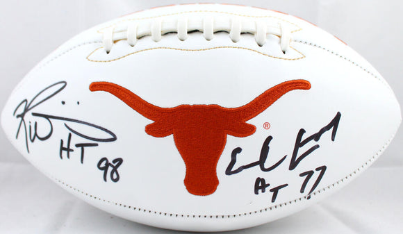 Earl Campbell Ricky Williams Autographed Texas Longhorns Logo Football W/HT-Beckett Hologram *Black Image 1