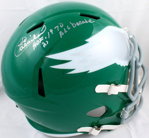 Harold Carmichael Autographed F/S Philadelphia Eagles 74-95 Speed Helmet w/HOF All Decade-Beckett W Hologram *Silver Image 1