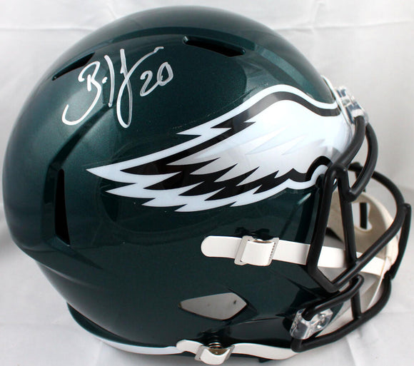 Brian Dawkins Autographed Eagles F/S Speed Helmet-Beckett W Hologram *Silver Image 1