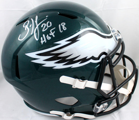 Brian Dawkins Autographed Eagles F/S Speed Helmet w/HOF-Beckett W Hologram *Silver Image 1