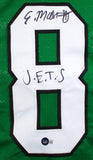 Elijah Moore Autographed Green Pro Style Jersey w/J.E.T.S - Beckett W Hologram *Black Image 2