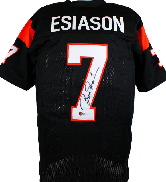 Boomer Esiason Autographed Black Pro Style Jersey-Beckett W Hologram *Black Image 1