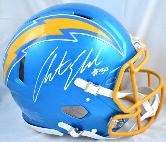 Austin Ekeler Autographed Los Angeles Chargers F/S Flash Speed Authentic Helmet-PSA *White Image 1