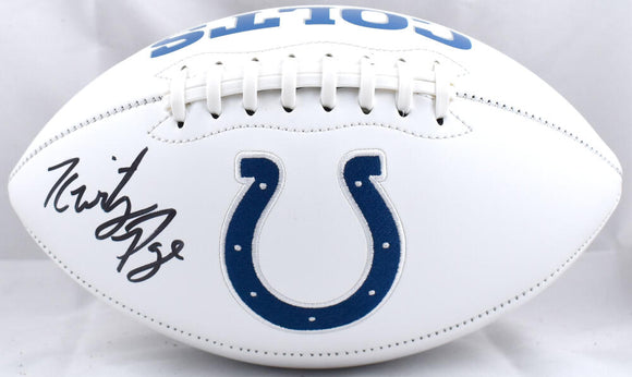 Kwity Paye Autographed Indianapolis Colts Logo Football- Beckett W Hologram *Black Image 1