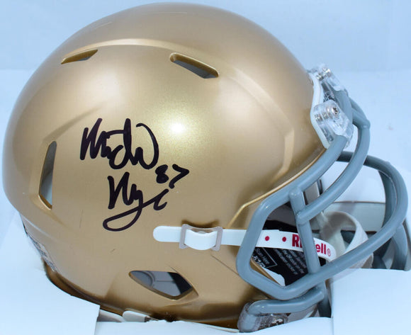 Michael Mayer Autographed Notre Dame Speed Mini Helmet *-Beckett W Hologram *Black Image 1