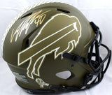 Von Miller Autographed Buffalo Bills F/S Salute To Service Speed Authentic Helmet-Beckett W Hologram *Gold Image 1