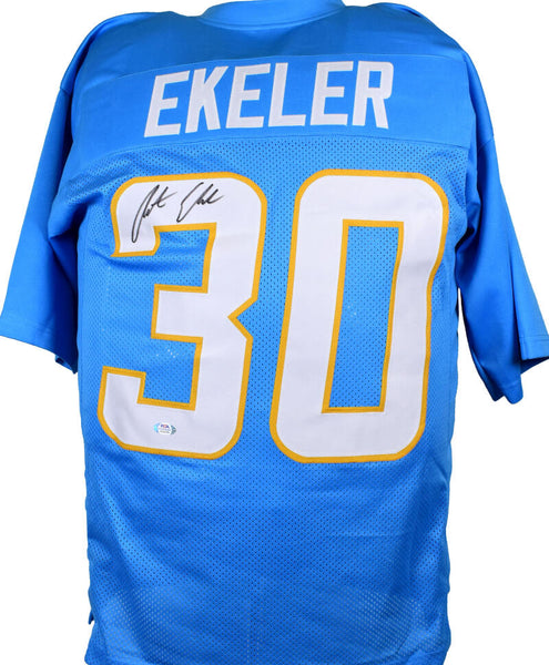 Austin Ekeler Los Angeles Chargers Autographed 8 x 10 Blue Jersey Running  Photograph