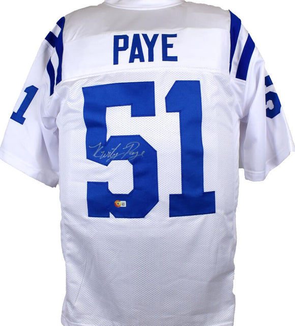 Kwity Paye Autographed White Pro Style Jersey *Full Name- Beckett W Hologram *Silver Image 1