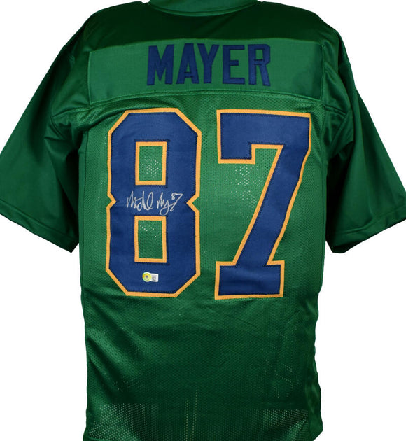 Michael Mayer Autographed Green College Style Jersey-Beckett W Hologram *Black Image 1