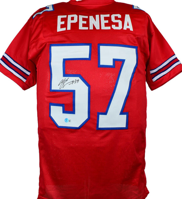AJ Epenesa Autographed Red Pro Style Jersey - Beckett W Hologram *Black *5 Image 1