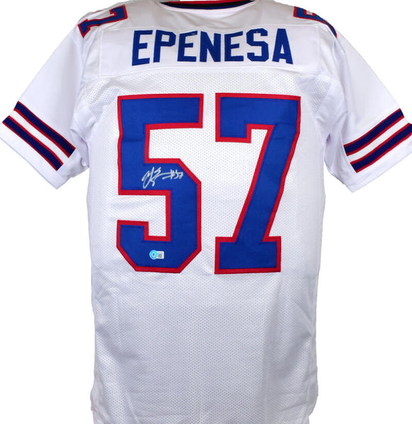 AJ Epenesa Autographed White Pro Style Jersey - Beckett W Hologram *Silver *5 Image 1