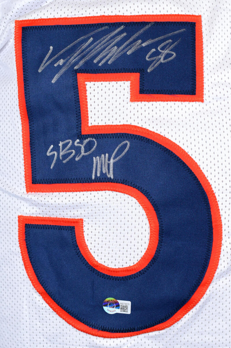 Von Miller Autographed White Pro Style Jersey w/SB MVP- Beckett W