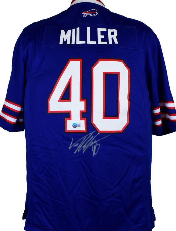 Von Miller Autographed Buffalo Bills Blue Nike Game Jersey-Beckett W Hologram *Silver Image 1