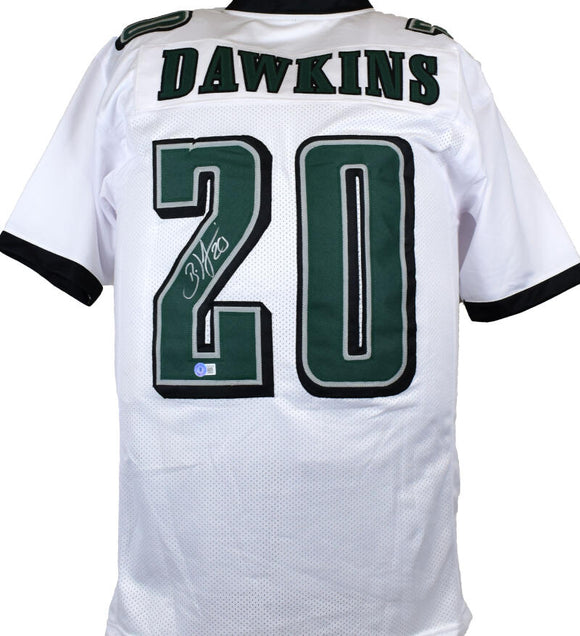 Brian Dawkins Autographed White Pro Style Jersey - Beckett W Hologram *Silver Image 1