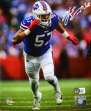 AJ Epenesa Autographed Buffalo Bills 8X10 Stance Photo *Top- Beckett W Hologram *White Image 1