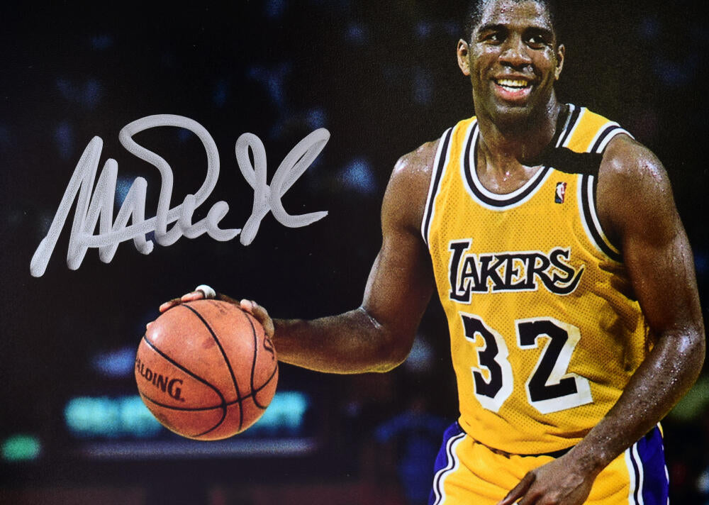Magic Johnson Autographed Los Angeles Lakers Signed Basketball 8x10 Fr
