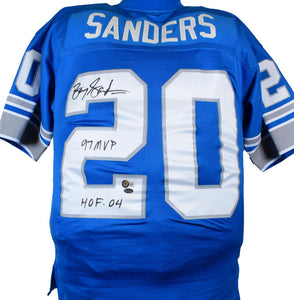 : Barry Sanders Detroit Lions Autographed White Mitchell