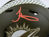 Tyreek Hill Autographed Miami Dolphins Salute to Service Speed Mini Helmet-Beckett W Hologram *Orange Image 2