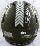 Deion Sanders Signed Atlanta Falcons F/S Salute to Service Speed Helmet- Beckett W Hologram *Silver Image 4