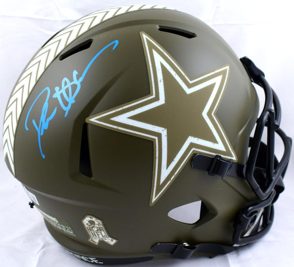 Deion Sanders Autographed Dallas Cowboys F/S Salute to Service Speed Helmet-Beckett W Hologram *Blue Image 1