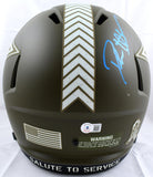 Deion Sanders Autographed Dallas Cowboys F/S Salute to Service Speed Helmet-Beckett W Hologram *Blue Image 4